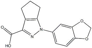 1-(2H-1,3-benzodioxol-5-yl)-1H,4H,5H,6H-cyclopenta[c]pyrazole-3-carboxylic acid 结构式