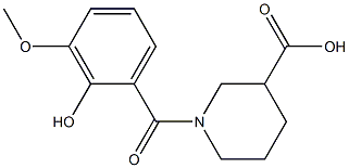 1-(2-hydroxy-3-methoxybenzoyl)piperidine-3-carboxylic acid,,结构式
