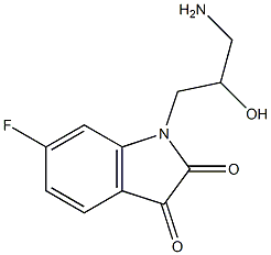 1-(3-amino-2-hydroxypropyl)-6-fluoro-2,3-dihydro-1H-indole-2,3-dione 化学構造式