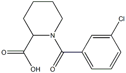 1-(3-chlorobenzoyl)piperidine-2-carboxylic acid Structure