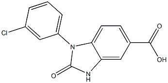1-(3-chlorophenyl)-2-oxo-2,3-dihydro-1H-1,3-benzodiazole-5-carboxylic acid,,结构式