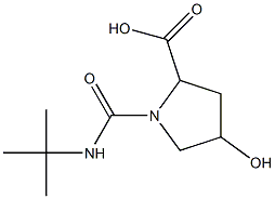 1-(tert-butylcarbamoyl)-4-hydroxypyrrolidine-2-carboxylic acid Struktur