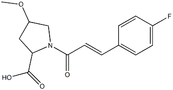 1-[(2E)-3-(4-fluorophenyl)prop-2-enoyl]-4-methoxypyrrolidine-2-carboxylic acid Struktur