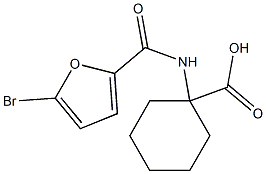 1-[(5-bromo-2-furoyl)amino]cyclohexanecarboxylic acid Struktur