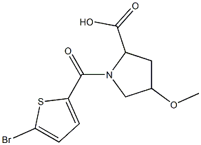 1-[(5-bromothien-2-yl)carbonyl]-4-methoxypyrrolidine-2-carboxylic acid Structure