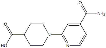 1-[4-(aminocarbonyl)pyridin-2-yl]piperidine-4-carboxylic acid Structure