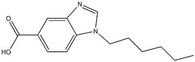 1-hexyl-1H-1,3-benzodiazole-5-carboxylic acid,,结构式