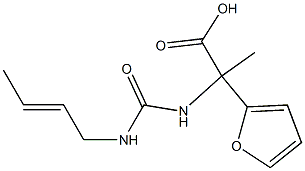 2-({[(2E)-but-2-enylamino]carbonyl}amino)-2-(2-furyl)propanoic acid Struktur