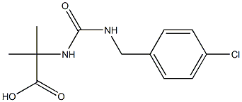 2-({[(4-chlorophenyl)methyl]carbamoyl}amino)-2-methylpropanoic acid 结构式