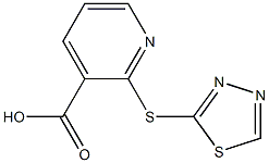2-(1,3,4-thiadiazol-2-ylsulfanyl)pyridine-3-carboxylic acid,,结构式