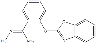 2-(1,3-benzoxazol-2-ylsulfanyl)-N'-hydroxybenzene-1-carboximidamide 化学構造式