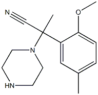 2-(2-methoxy-5-methylphenyl)-2-(piperazin-1-yl)propanenitrile Structure