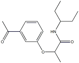 2-(3-acetylphenoxy)-N-(pentan-3-yl)propanamide Struktur