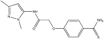 2-(4-carbamothioylphenoxy)-N-(1,3-dimethyl-1H-pyrazol-5-yl)acetamide Struktur