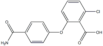 2-(4-carbamoylphenoxy)-6-chlorobenzoic acid 化学構造式