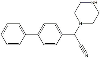 2-(4-phenylphenyl)-2-(piperazin-1-yl)acetonitrile Structure