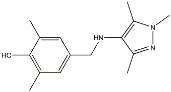2,6-dimethyl-4-{[(1,3,5-trimethyl-1H-pyrazol-4-yl)amino]methyl}phenol Structure