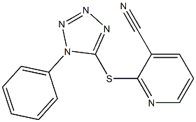 2-[(1-phenyl-1H-1,2,3,4-tetrazol-5-yl)sulfanyl]pyridine-3-carbonitrile Struktur