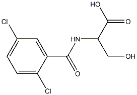 2-[(2,5-dichlorophenyl)formamido]-3-hydroxypropanoic acid Struktur