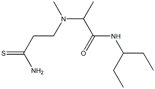 2-[(2-carbamothioylethyl)(methyl)amino]-N-(pentan-3-yl)propanamide,,结构式
