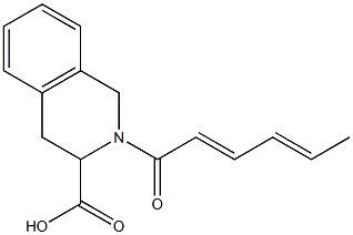 2-[(2E,4E)-hexa-2,4-dienoyl]-1,2,3,4-tetrahydroisoquinoline-3-carboxylic acid Structure