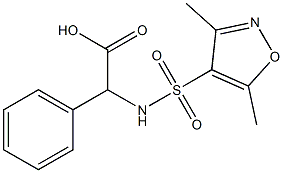 2-[(3,5-dimethyl-1,2-oxazole-4-)sulfonamido]-2-phenylacetic acid Structure