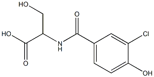 2-[(3-chloro-4-hydroxyphenyl)formamido]-3-hydroxypropanoic acid 结构式