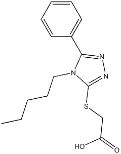 2-[(4-pentyl-5-phenyl-4H-1,2,4-triazol-3-yl)sulfanyl]acetic acid Struktur