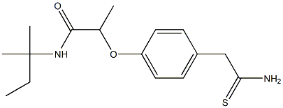 2-[4-(carbamothioylmethyl)phenoxy]-N-(2-methylbutan-2-yl)propanamide Structure