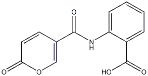 2-{[(2-oxo-2H-pyran-5-yl)carbonyl]amino}benzoic acid Struktur