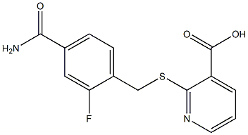 2-{[(4-carbamoyl-2-fluorophenyl)methyl]sulfanyl}pyridine-3-carboxylic acid