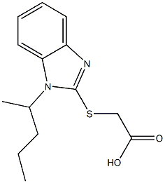 2-{[1-(pentan-2-yl)-1H-1,3-benzodiazol-2-yl]sulfanyl}acetic acid 化学構造式