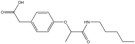 2-{4-[1-(pentylcarbamoyl)ethoxy]phenyl}acetic acid Struktur
