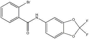 2-bromo-N-(2,2-difluoro-2H-1,3-benzodioxol-5-yl)benzamide,,结构式