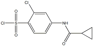 2-chloro-4-[(cyclopropylcarbonyl)amino]benzenesulfonyl chloride Struktur