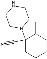2-methyl-1-(piperazin-1-yl)cyclohexane-1-carbonitrile Structure
