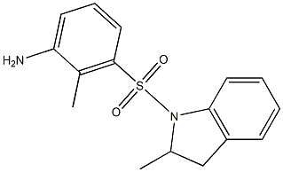 2-methyl-3-[(2-methyl-2,3-dihydro-1H-indole-1-)sulfonyl]aniline Struktur