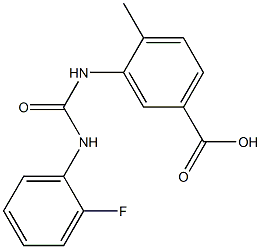 3-({[(2-fluorophenyl)amino]carbonyl}amino)-4-methylbenzoic acid Structure
