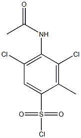 3,5-dichloro-4-acetamido-2-methylbenzene-1-sulfonyl chloride Structure