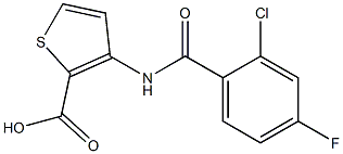 3-[(2-chloro-4-fluorobenzoyl)amino]thiophene-2-carboxylic acid,,结构式