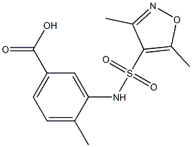 3-[(3,5-dimethyl-1,2-oxazole-4-)sulfonamido]-4-methylbenzoic acid Structure