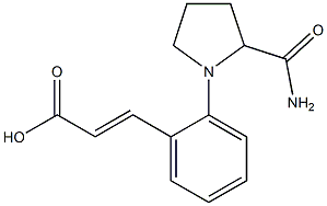 3-[2-(2-carbamoylpyrrolidin-1-yl)phenyl]prop-2-enoic acid Structure