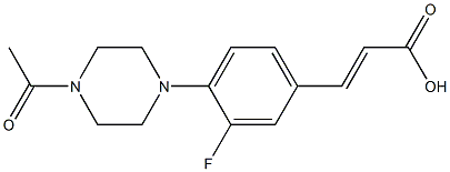 3-[4-(4-acetylpiperazin-1-yl)-3-fluorophenyl]prop-2-enoic acid Struktur