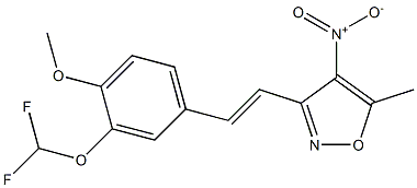 3-{(E)-2-[3-(difluoromethoxy)-4-methoxyphenyl]vinyl}-5-methyl-4-nitroisoxazole Structure