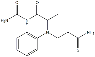 3-{[1-(carbamoylamino)-1-oxopropan-2-yl](phenyl)amino}propanethioamide Struktur