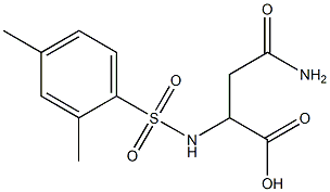 3-carbamoyl-2-[(2,4-dimethylbenzene)sulfonamido]propanoic acid Struktur