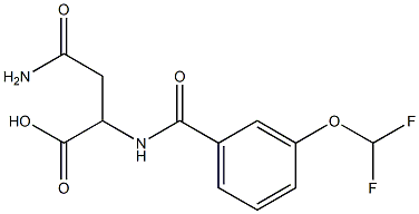 3-carbamoyl-2-{[3-(difluoromethoxy)phenyl]formamido}propanoic acid Structure