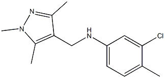 3-chloro-4-methyl-N-[(1,3,5-trimethyl-1H-pyrazol-4-yl)methyl]aniline Structure