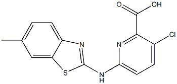 3-chloro-6-[(6-methyl-1,3-benzothiazol-2-yl)amino]pyridine-2-carboxylic acid Struktur