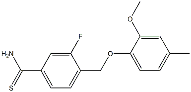 3-fluoro-4-(2-methoxy-4-methylphenoxymethyl)benzene-1-carbothioamide